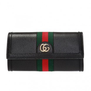 GUCCI(グッチ) オフィディア 長財布 ブラック×グリーン×マルチ レザー 523153 DJ2DG 1060