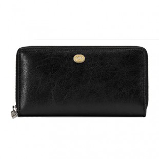 グッチ GUCCI シンプル メタルロゴ レザーメンズ長財布 / ブラック 575988 1GZ0X 1000