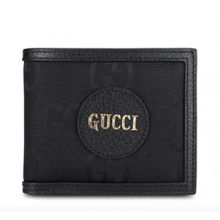 グッチスーパーコピー コインウォレット 二つ折り財布 ブラック ナイロン レザー 625573 H9HAN 1000