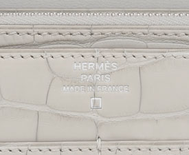 エルメススーパーコピー ドゴンGM ベトン クロコダイル アリゲーターマット シルバー金具 he-ac-1744 - 商品画像 1