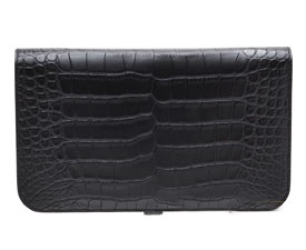 エルメススーパーコピー ドゴンGM ブラック クロコダイル アリゲーターマット シルバー金具 he-ac-1749 - 商品画像 3
