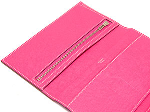 エルメススーパーコピー三つ折り ベアン/ローズテリアン×シルバー金具he-ac-1779 - 商品画像 1