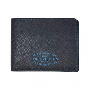 スーパーコピールイヴィトン M30381 財布 ヴィトン タイガ LV メンズ 二つ折り斜めカード札入れ ポルトフォイユ・ミュルティプル ブルーマリーヌ