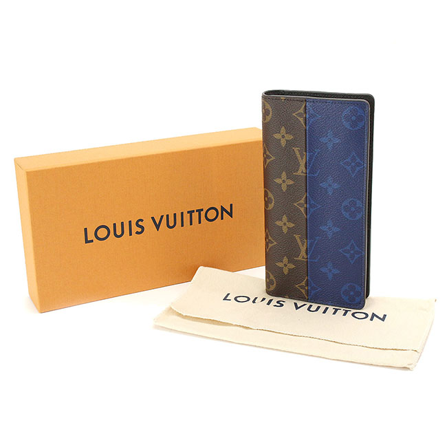 LOUIS VUITTONスーパーコピー モノグラム スプリット ポルトフォイユ ブラザ 二つ折り 長財布 ブルー ブラウン M63026 - 商品画像 4