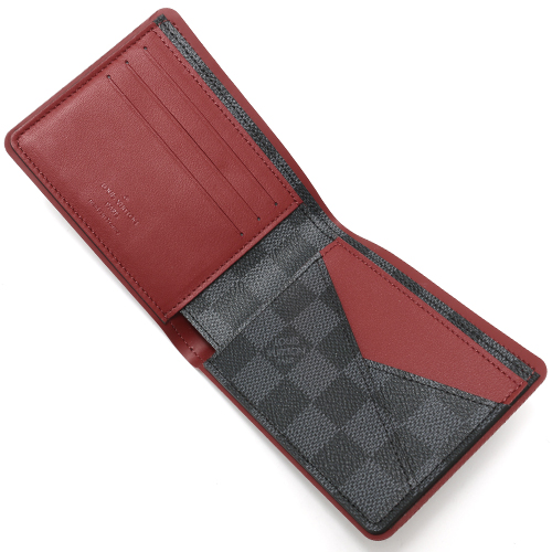 ルイヴィトンコピー LOUIS VUITTON 二つ折財布【札入れ】 ダミエ グラフィット ポルトフォイユ・ミュルティプル グレー＆ボルドー N63260 メンズ - 商品画像 4