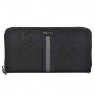 プラダスーパーコピー PRADA 2015年秋冬新作 型押しカーフスキン メンズ メンズ ラウンドファスナー長財布 2ML317 2E0L 002
