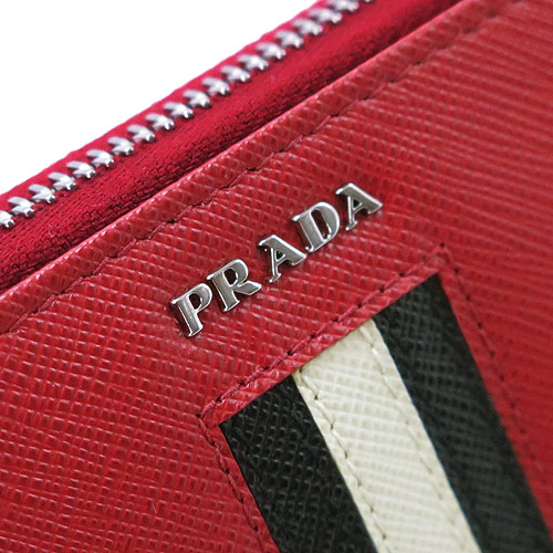 プラダコピー 長財布 PRADA 2ML317 2AJS F0C9F/SAF RIGHE FUOCO+NERO 財布 ラウンドファスナー サフィアーノ 型押しレザー フォーコ×BK - 商品画像 1