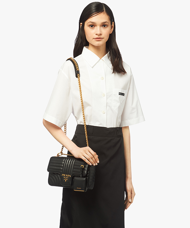プラダ PRADA ダイアグラム ミディアム レザー バッグ 1BD108_2D91_F0CH4_V_COX - 商品画像 5