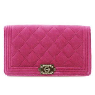 シャネルコピー長財布 CHANEL 二つ折り BOY CHANEL/ボーイシャネル マトラッセ ベロア ローズ A68901